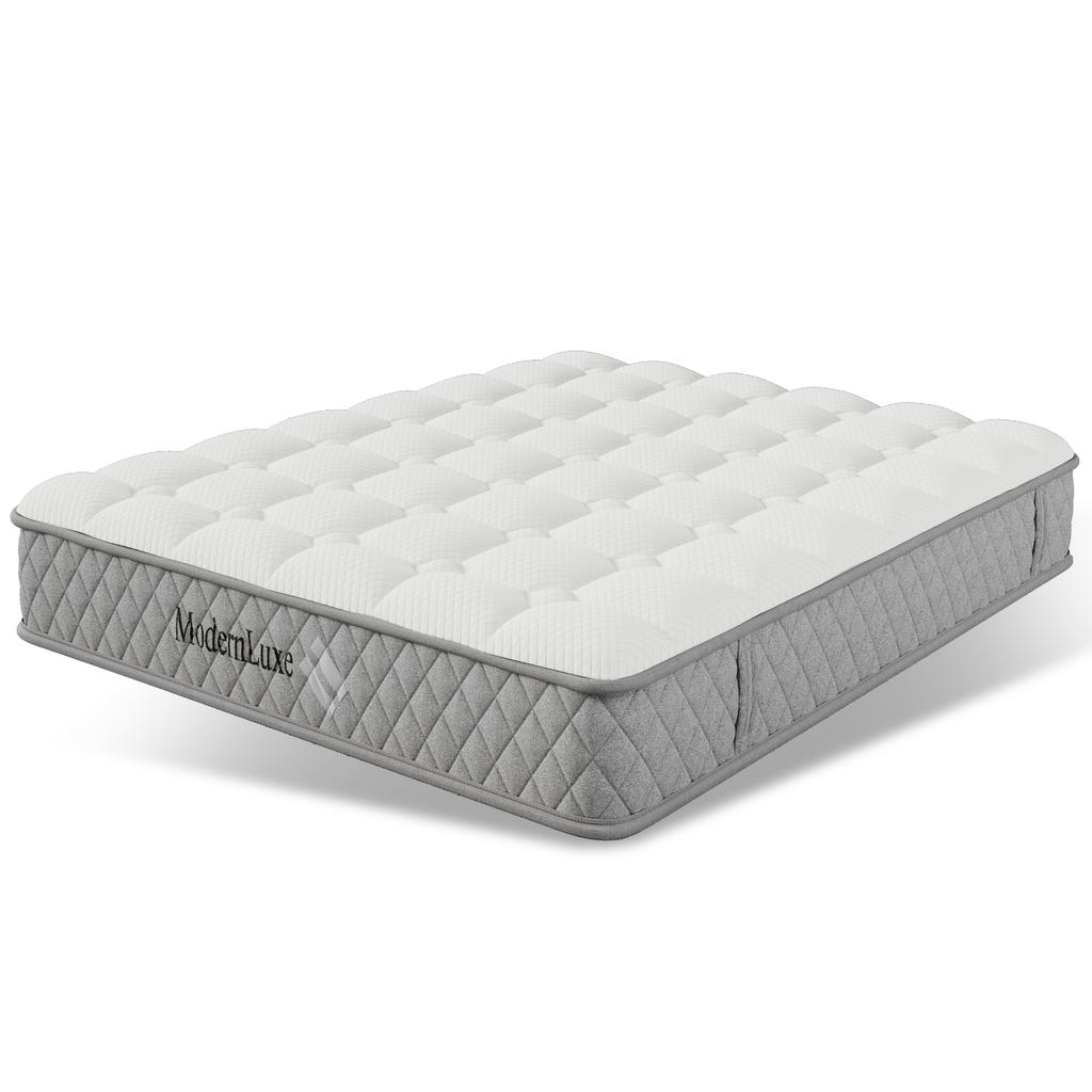 Modern Hydraulic Bed with High Headboard, 160x200cm Double with LED Lighting, Storage Space & USB/Type-C Ports, in Linen Look Beige (With Mattress)