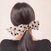 WHITE FANG Scrunchie Hair Tie with Polka Dot Stylish and Cute Hair Accessory for ZA073 Pattern, Women, (04 White)