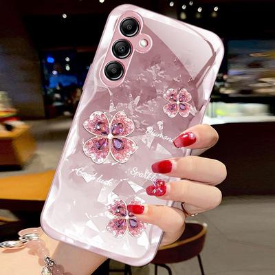 Schlanke Schutzhülle aus Flüssigglas für Samsung A20S/A34/A22/FE, vollständige Abdeckung, Fallschutz und 4-blättriges Kleeblatt-Design