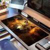 1pc Large Gaming Mouse Pad, UV Reactive Non-Slip Desk Mat, Washable PolyesterWolf, Fire, IntensityComputer Pad with Vibrant Game Machine Pri