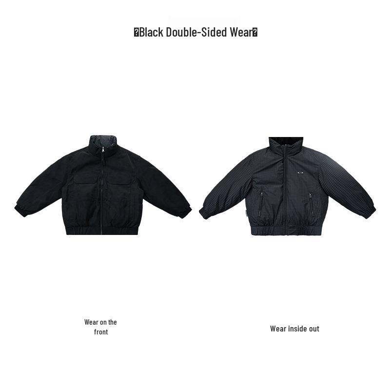 Men s Retro Plaid Double-Sided Goose Down Jacket - Loose, Thick, Warm, and Stylish XXL