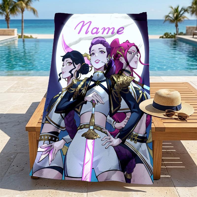 Custom Name Fantasy World Stylish Digital Printing Beach Towel Quick‑Drying Absorbent Blanket for Beach Pool Gym Travel