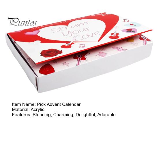Children Valentine's Day Decoration Guitar Picks Advent Calendar 24-Day Countdown Holiday with And Accessories for Guitarists Music Lovers Activity