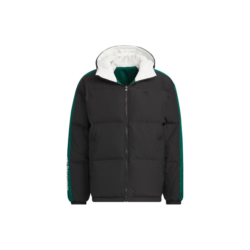 Adidas Originals Reversible Sports Down Jacket With Detachable Hood Men Outerwear Forest-Green Black IU4827