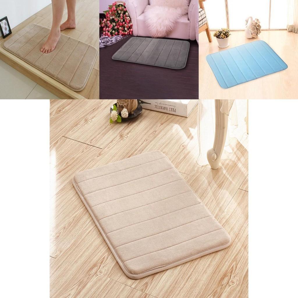 Tapis de bain en mousse à mémoire de forme luxueusement doux avec velours corail et fond antidérapant