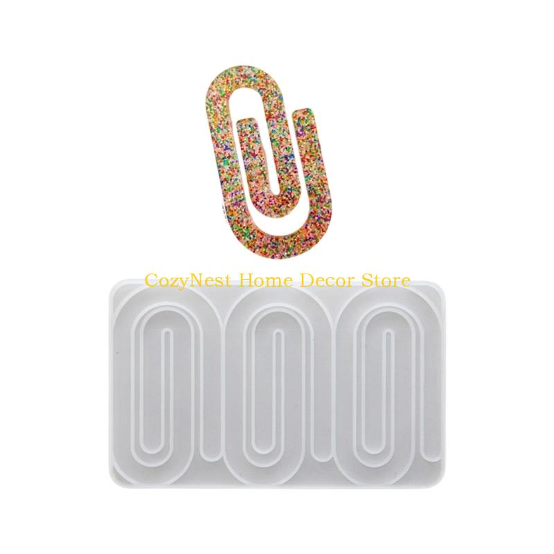 92MF Форма из смолы в форме скрепки Многоцелевые Силиконовые формы для поделок Для зажима бумаги