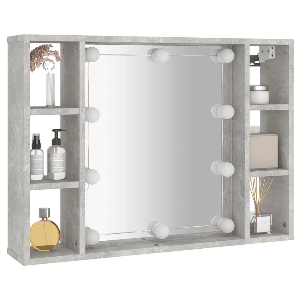 LED Mirror Cabinet in Concrete Grey 76 x 15 x 55 cm