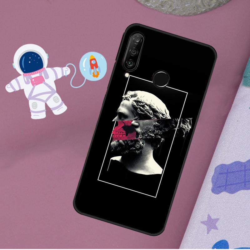 Greek Aesthetics Plaster Statue For Huawei Nova 12s 12i 11i 8i Y73 Y72 Y61 Y91 Y90 Y70 Y60 9 10 SE P30 P40 Lite P60 Pro Case