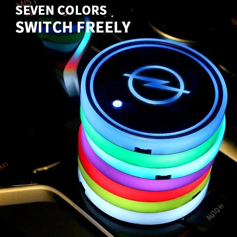 VKXG1 1/2pcs Car Luminous Water Cup Pad For Opel astra h astra j g corsa insignia zafira b vectra c corsa d vivaro Auto Accessories