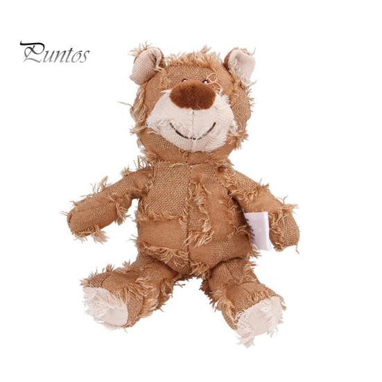 

Пищащая плюшевая игрушка-медведь, неразрушимая игрушка-медведь для агрессивных любителей жевать, мягкая интерактивная игрушка-компаньон для маленьких и больших собак L коричневый