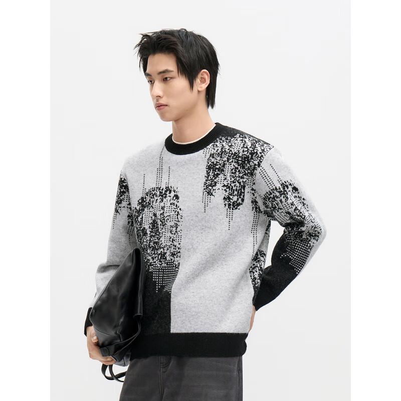 GXG Men's 2024 Winter Loose Fit Color Block Sweater