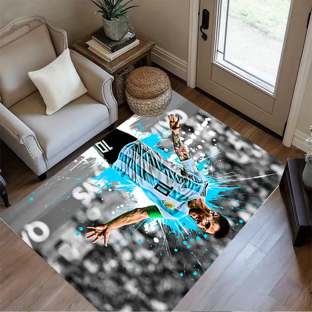 Leo Messi Barcelona Legend Floor Rug Office Rug Perfect for Game Room Entryway Outdoor Study Room Antislip Carpet Anime Office Decor Spiritual Gift
