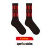 Quentin High Quality Custom Sports Embroidery Socks Cotton Crew Embroidered Socks Grip Unisex Custom Logo