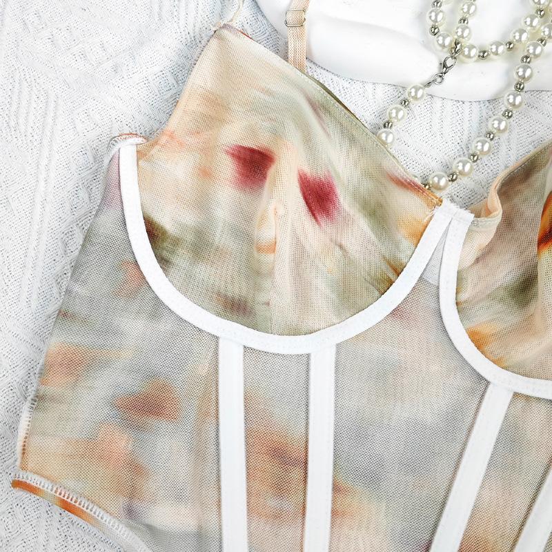 Ladies' Summer Sexy Corset Fashionable Printed Camisole Vest Summer Women's Streetwear Women's Tank Tops