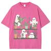 Cartoon Cute Ghost Print Women's T-Shirt Loose Wash Fashion Short Sleeve Summer Comfortable Cute Funny Style Top
