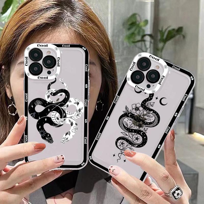 Snake Flower Snake Painting Phone Case for iPhone 11 12 13 Mini Pro Max 14 Pro Max Case shell