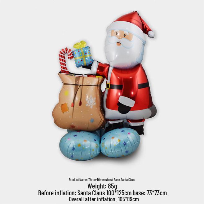 

3D Рождественские шары из алюминиевой фольги: Санта Клаус, Рождественская елка, Северный олень, Украшения для саней