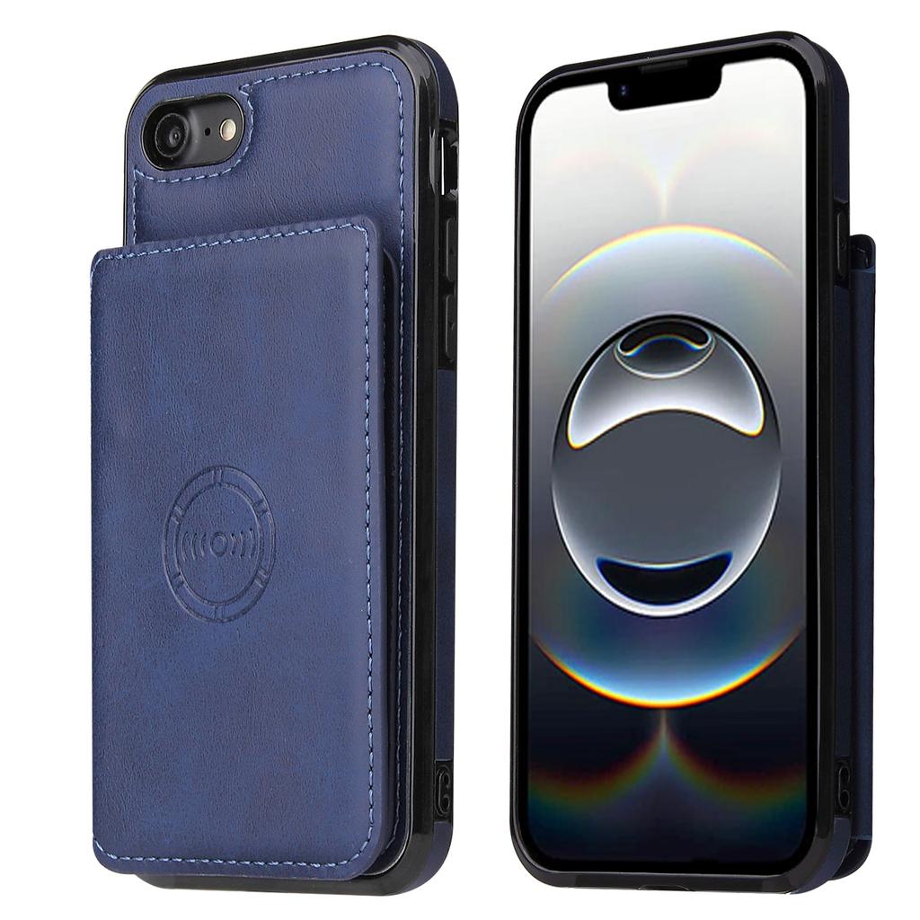 For iPhone 16e Case Card Holder Kickstand PU Leather+TPU Phone Cover