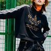 Adidas Originals Trefoil Logo Leopard Print Cropped Hoodie Women Hoodie Black GT5223