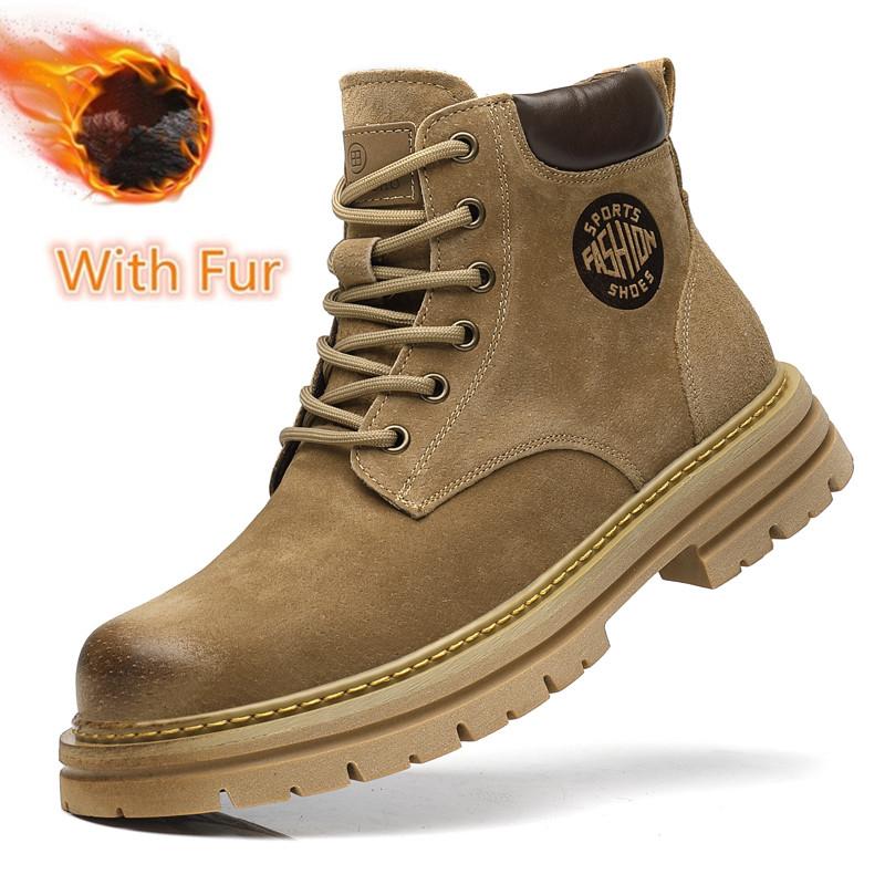 

Модная обувь для активного отдыха, новые мужские зимние плюшевые ботинки для снега, универсальные мужские высокие ботинки для ходьбы, стильные мужские ботинки для мотокросса на шнуровке 44
