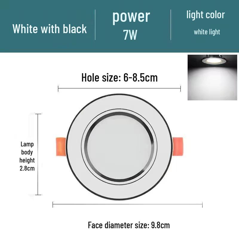 5W Dimmable Ceiling Downlight with 3-Color Settings