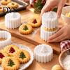Feiertags-Backwerkzeug Doppelseitige Mondkuchen-Pressform, 2-in-1 Plastik-Gebäckstempel, Weihnachten Doppelseitiges Baum-Design Dekorativ für hausgemachte Desserts