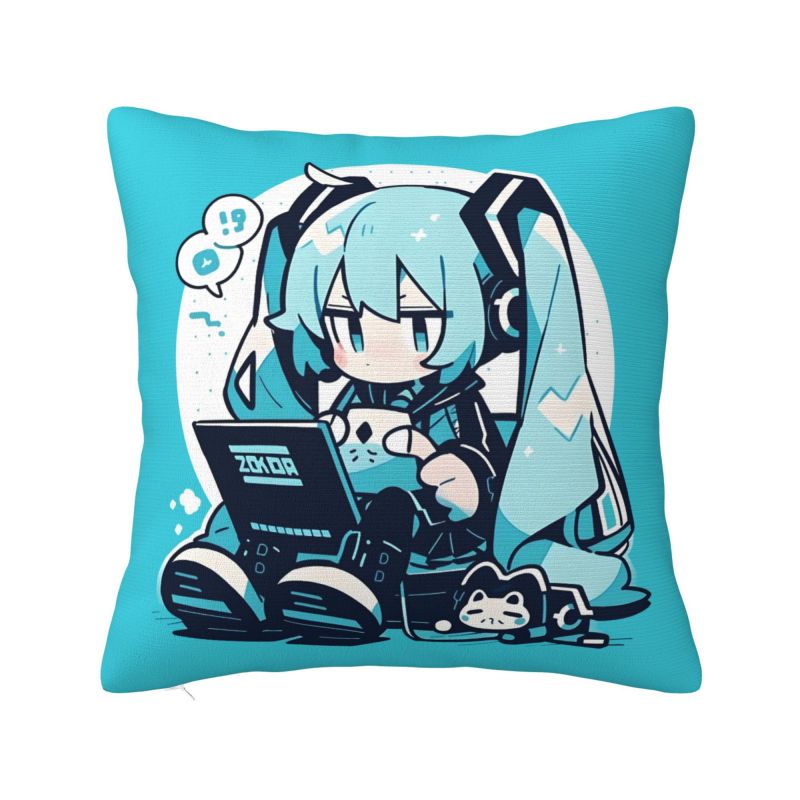 Custom Hatsunes Miku Anime Nordic Throw Pillow Covers Cartoon Manga Chair Cushion