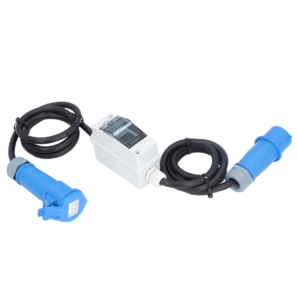 Tomada CEE 3 pinos AC 220-250V 16A com Medidor Digital LCD 220V Medidor de Eletricidade Digital para RV Carro Elétrico