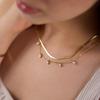 Youthway Minimalist Multi-layer Heart Zircon Pendant Necklace For Women 18K Gold Plated Stainless Steel Waterproof Jewelry
