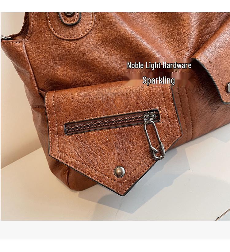 Stylish Women's Large Capacity Tote: Versatile Crossbody Motorcycle Handbag