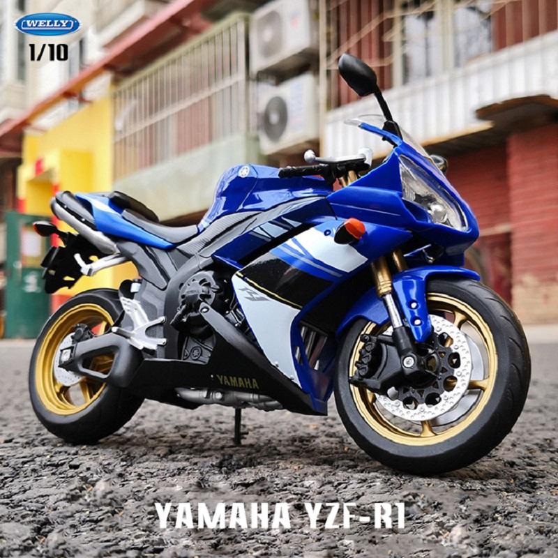 Welly 1/10 YAMAHA YZF-R1 Alloy Racing Motorcycle Model Simulation Diecast Metal Motorcycle Model Collection Childrens Toy Gifts