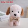 Sitting Cute Dog Plush Toy With Bone Decor And Letter Embroidery For Gift Kids