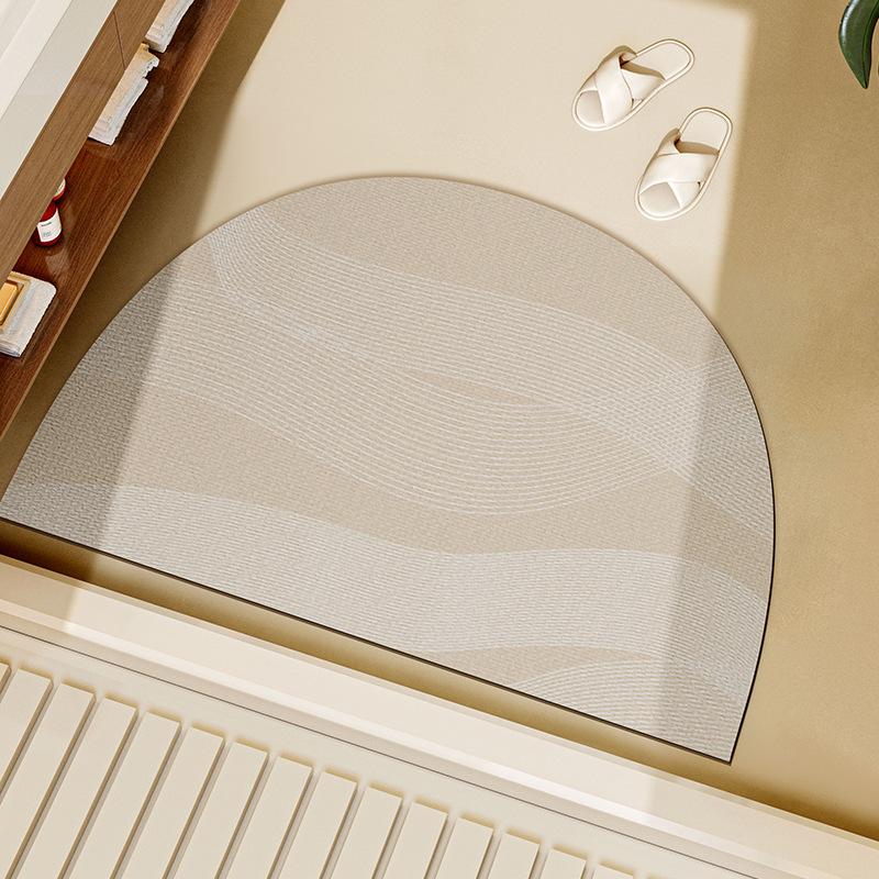 Wasabi-Wind Halbkreisförmige Badezimmer-Fußmatte Diatomit-Schlamm Wasserabsorbierende Fußmatte vor der Badezimmertür Schnelltrocknende und Rutschfeste Fußmatte