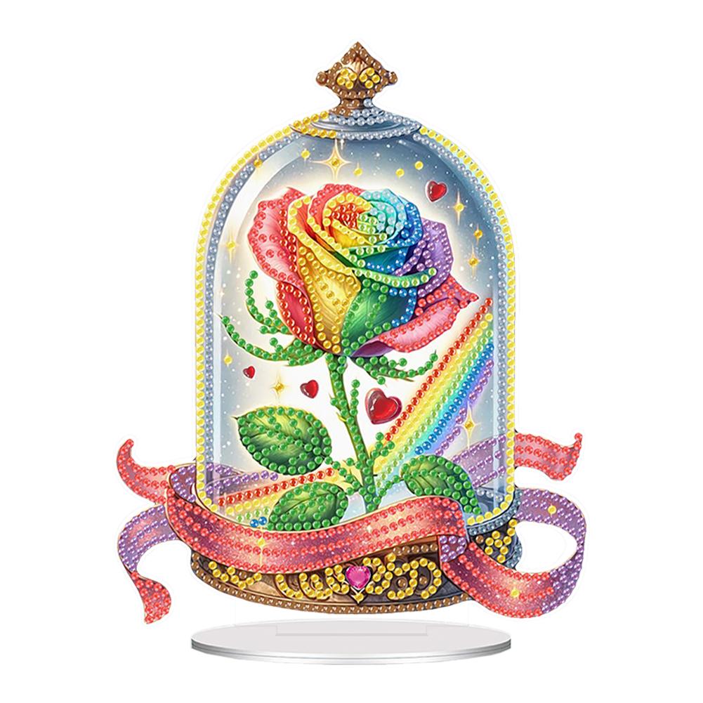 Acrylic Cartoon Animal Diamond Painting Tabletop Ornaments Kit Lamp Diamond Painting Desktop Ornaments Kit for Home Office Decor