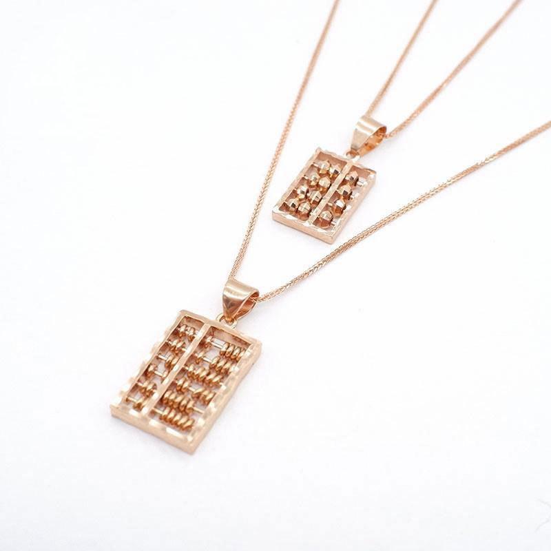 Purple Gold Abacus Pendant Necklace Rose Gold Plated Trend Temperament Colored Gold Necklace Women