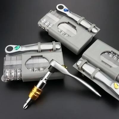 Multi-Functional Mini Ratchet Wrench Screwdriver Bit Set with Slotted & Phillips Tips for DIY Workshop Woodworking