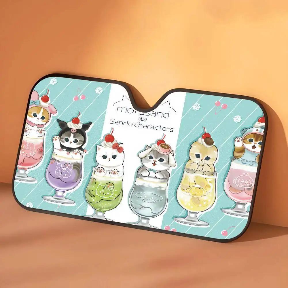 Funny Cat Mofusand Car Sunshade: Front Windshield Sun Protector