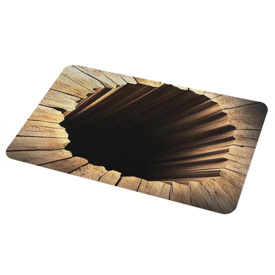 Floor Mat 3D Floor Strong Water Absorption Mat with Visual Effect Non-Slip Quick Drying Bathroom
