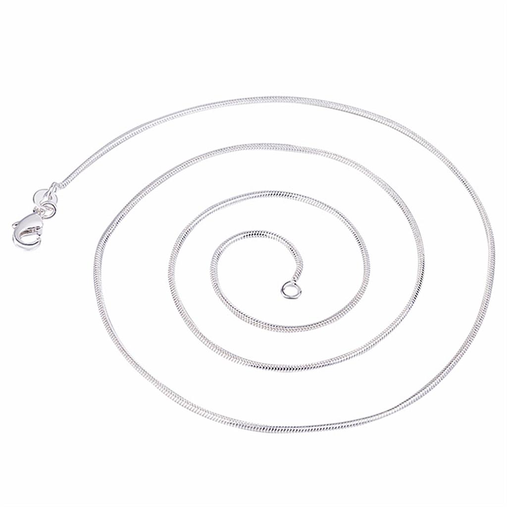 1MM Runde Schlangenkette Silberhalskette - Koreanischer Stil für Damen