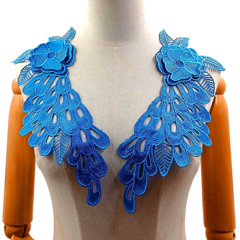 Water-soluble lace collar, polyester silk embroidered corsage, three-dimensional hollow pair, decal, wing DIY accessories