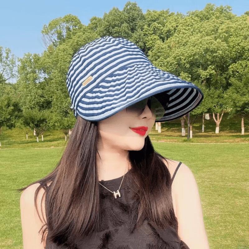 Женская полосатая кепка-козырек JIAOXIU