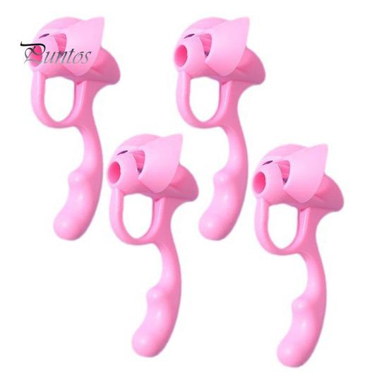 4Pcs/Set Silicone Pencil Gripper Finger Callus Prevention Correct Posture Aid Ergonomic Kids Non-Slip Pencil Holder