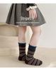 Meilade Autumn 2025 Striped Double Ribbed Socks for Women & Kids - 4 Pack