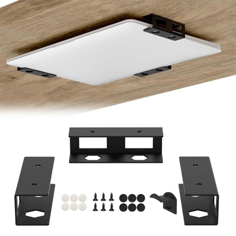 Platzsparende Untertisch-Laptop-Halterung Metallregalhalterung mit Befestigungsschrauben für Notebook-Elektronik