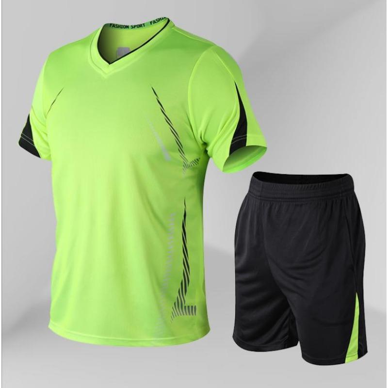 Set di tute da uomo Set da 2 pezzi da uomo Set di tute da fitness per abbigliamento casual estivo