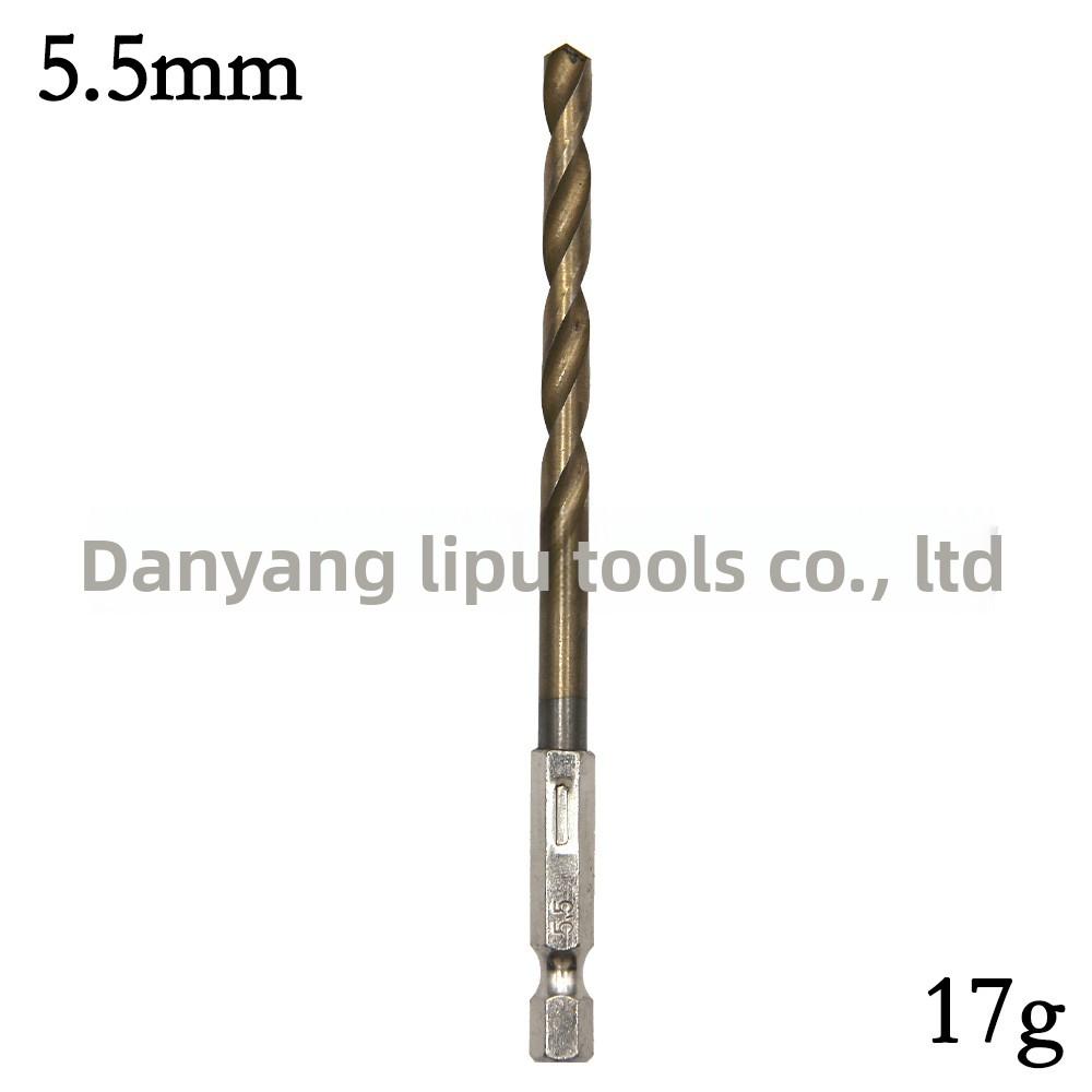 Set 13 Piese Burghie elicoidale cu coadă hexagonală placate cu titan 1,5 6,5 mm pentru mașină de găurit electrică, șurubelniță și șurubelniță pneumatică