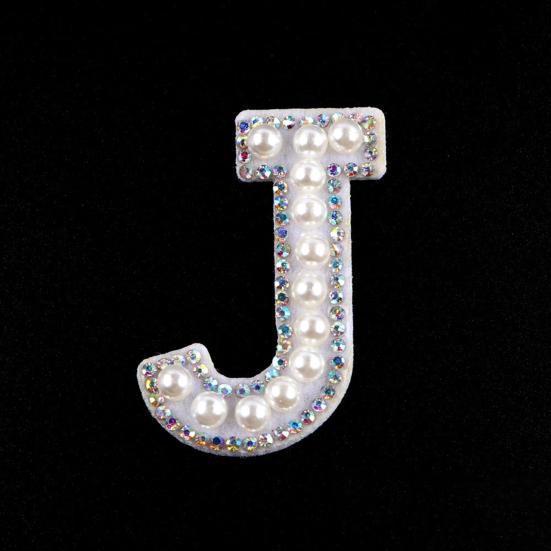 2Pcs DIY Handmade Patch Decor Fabric Adorable English Letter Shape Patch Sticker for Bag