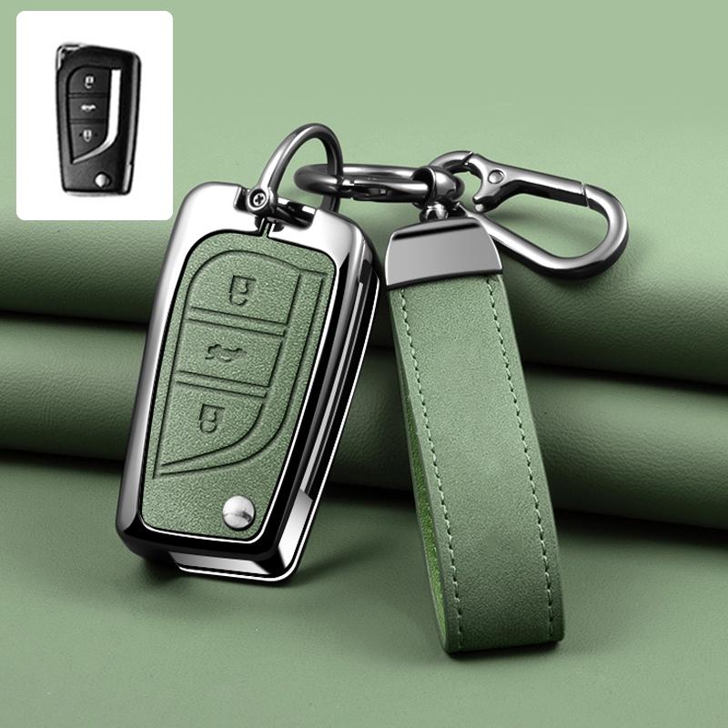 Zinc Alloy Leather Car Key Case For Toyota Auris Corolla Avensis Verso Yaris Aygo Scion Tc Im Camry Rav4 Forturner Hilux Key Fob