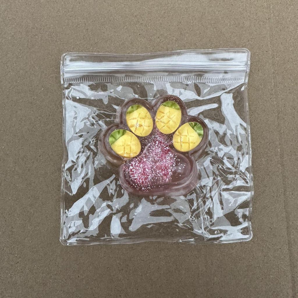 Transparent Jelly Crystal Cat Paw Squeeze Toy - Cute Decompression Slime for Girls