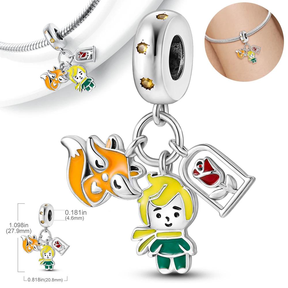 

Authentic Charm Bead Charms copper Fairy Tale Fox Rose Boy Bead Charms Compatible With Charm Bead Charms Plata Bracelets for Women Jewellery Making Fi